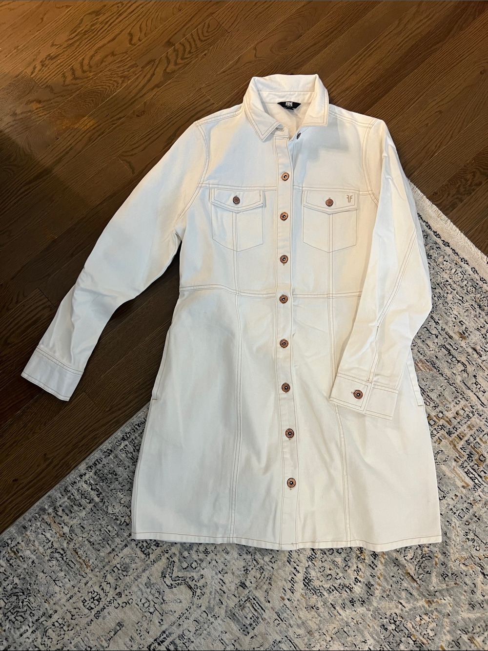 Frye Cream Button-Front Shirt Dress